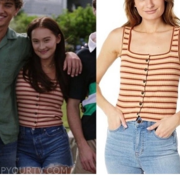 NWT Madewell Button Front TankTop-ASO “The Summer I Turned Pretty”. - Picture 3 of 4